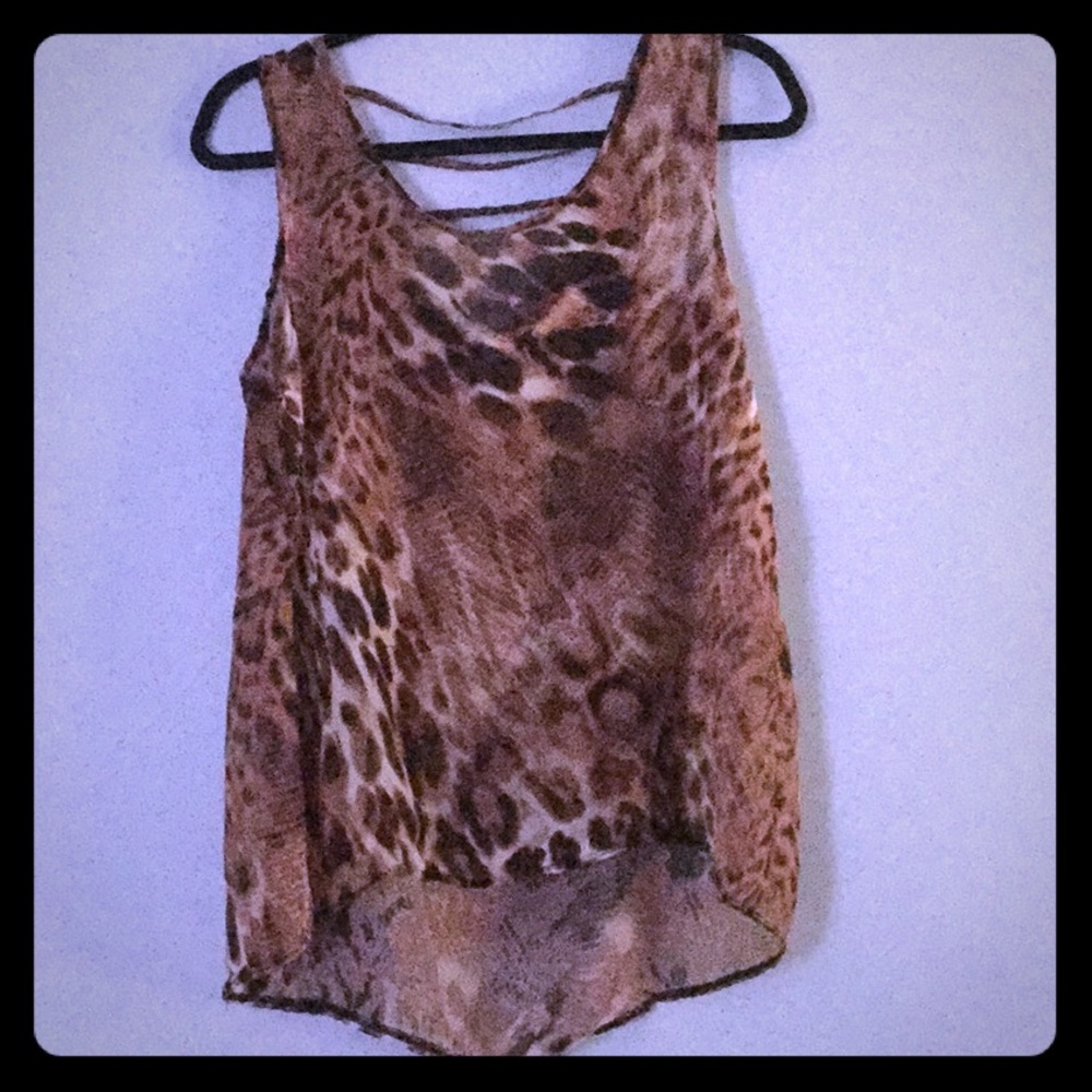 Sexy Sheer leopard print top. EUC